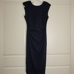 alex marie navy blue ruched dress dillard's